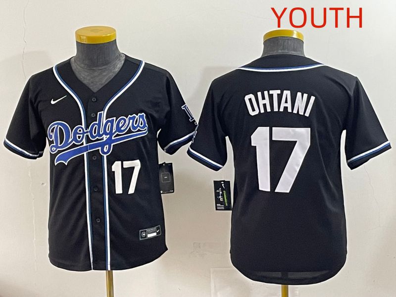 Youth 2025 Los Angeles Dodgers #17 Ohtani Black Three generations Fashion Nike MLB Jersey style 3->youth mlb jersey->Youth Jersey